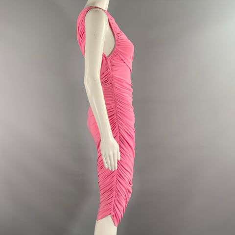 NORMA KAMALI Size XS Pink Polyester Spandex Ruched One Shoulder Dress – Sui Generis Designer Consignment NORMA KAMALI Size XS Pink Polyester Spandex Ruched One Shoulder Dress – Sui Generis Designer Consignment
