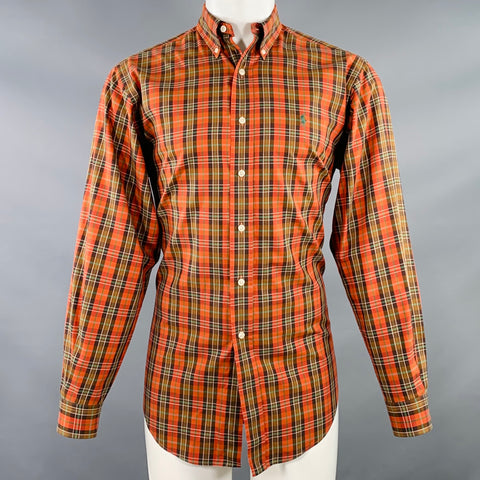 RALPH LAUREN Size S Red Green Classic Plaid Cotton Long Sleeve Shirt