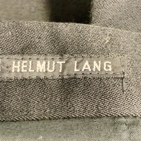 HELMUT LANG Size 4 Black White Side Tabs Satin Cuffs Dress Pants