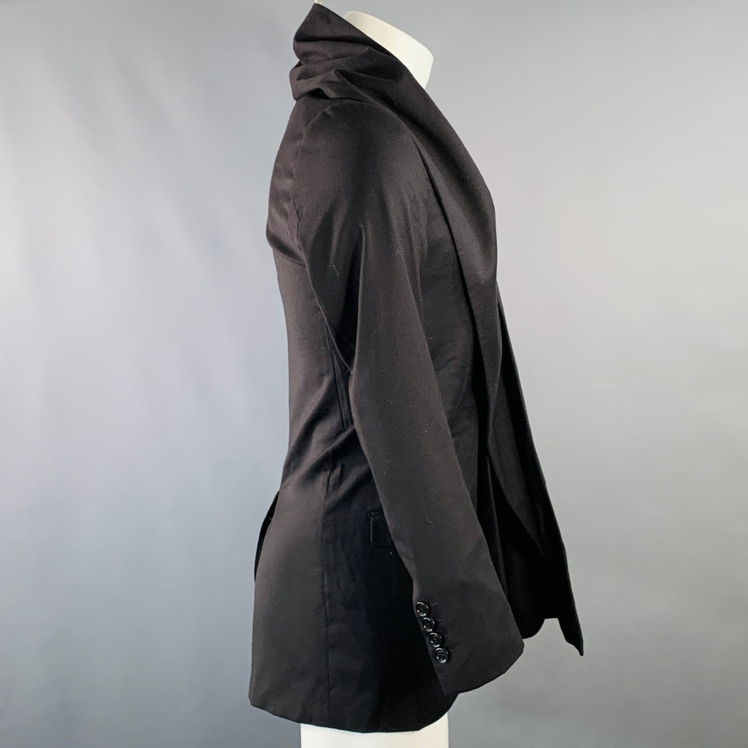 DIOR HOMME by KRIS VAN ASSCHE AW10 Size XS Black Wool Cashmere Scarf Coat
