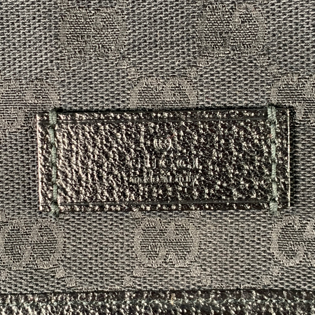 GUCCI Black Red Green Guccissima Monogram Web Canvas Messenger Bag
