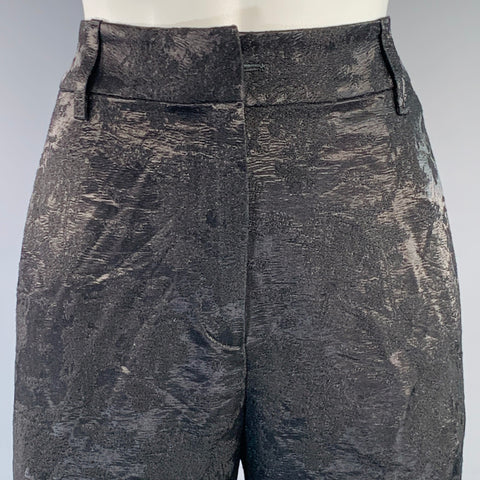 HAIDER ACKERMANN Size M Black Linen Silk Jacquard Low Rise Casual Pants