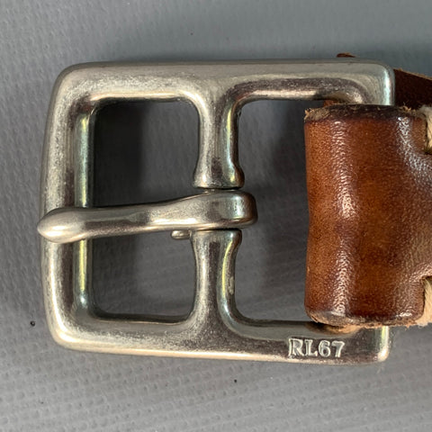 POLO by RALPH LAUREN Size 32 Brown Silver Leather Belt