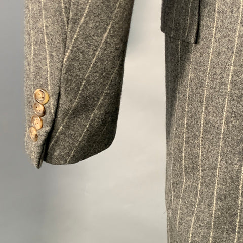 Costume POLO by RALPH LAUREN Taille 38 Coupe classique Gris Rayures craie Revers crantés