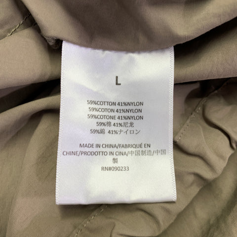 ESSENTIALS Size L Tan Cotton Nylon Logo Half Zip Jacket