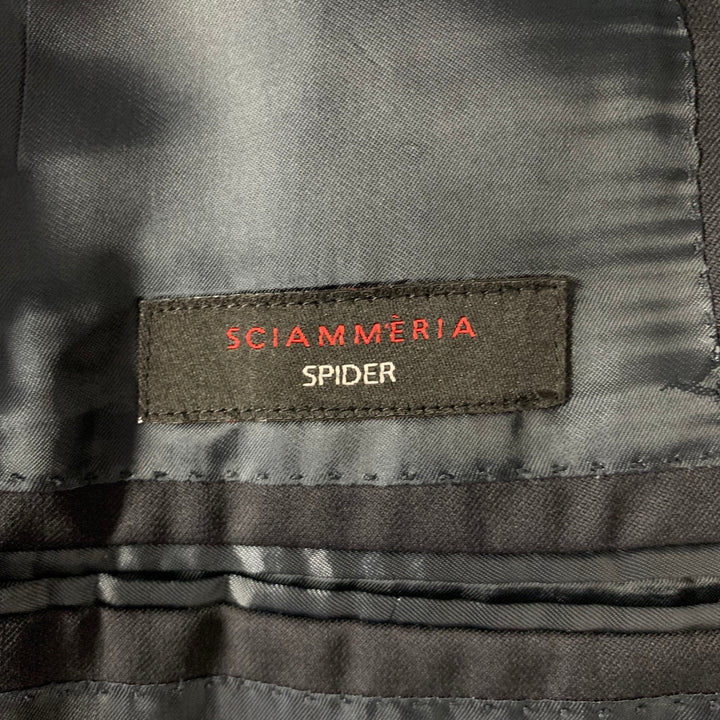 ISAIA Size 42 Black Wool Notch Lapel Sport Coat