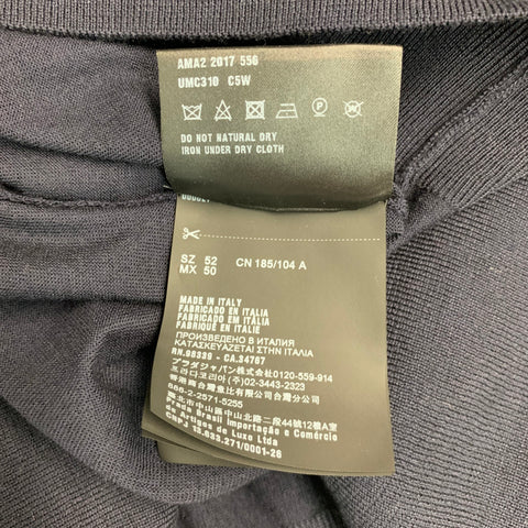 PRADA Taille M Cardigan boutonné en laine tricotée marine