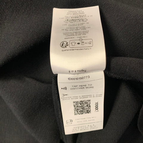 VALENTINO Size XL Black Knitted Wool Polo Pullover