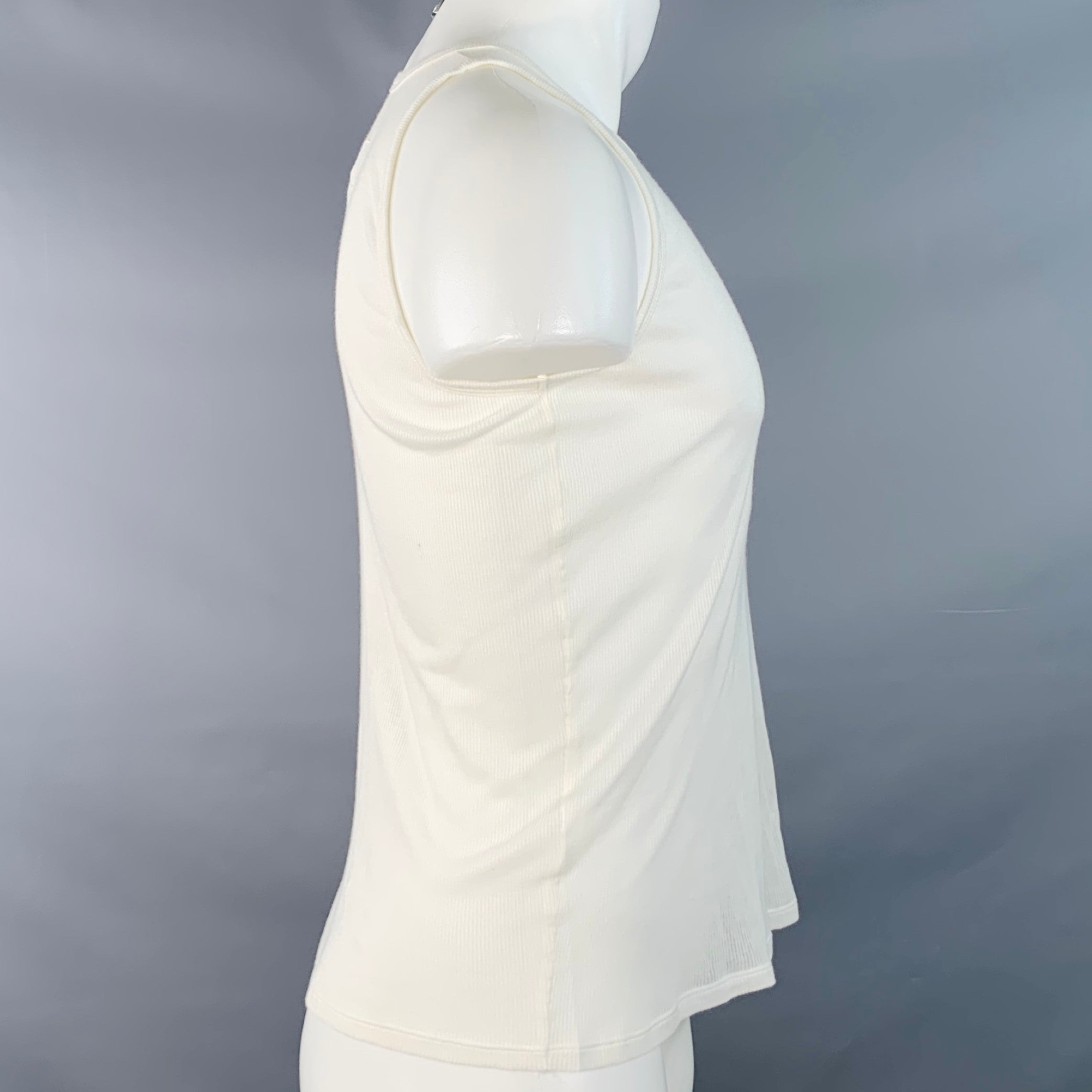 MAISON MARTIN MARGIELA Size S White Rib Knit Cotton Tank Top – Sui