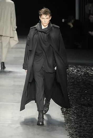 DIOR HOMME by KRIS VAN ASSCHE AW10 Size XS Black Wool Cashmere Scarf Coat