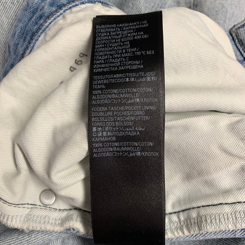 BALENCIAGA Size XS Light Blue Cotton Wide Leg Jeans