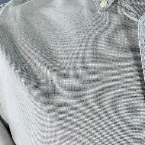 GITMAN BROS VINTAGE Size L Grey Cotton One Pocket Button Down Collar Long Sleeve Shirt