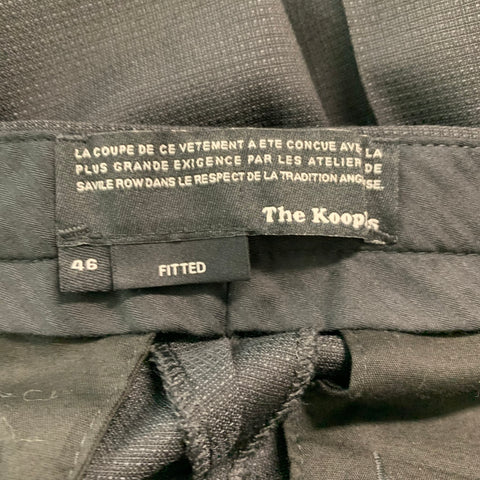 THE KOOPLES Size 30 Black Solid Wool Tuxedo Dress Pants