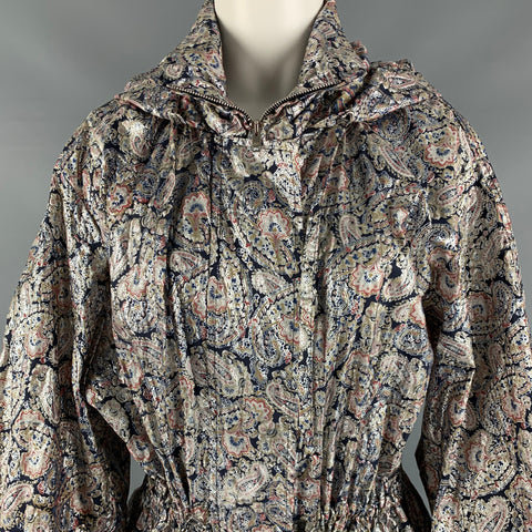 ISABEL MARANT Taille S Manteau à capuche métallisé en polyamide marine argenté