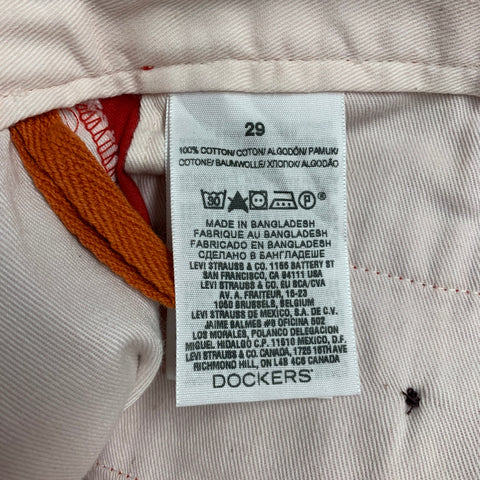 DOCKERS Size 29 Red Cotton Cuffed Shorts