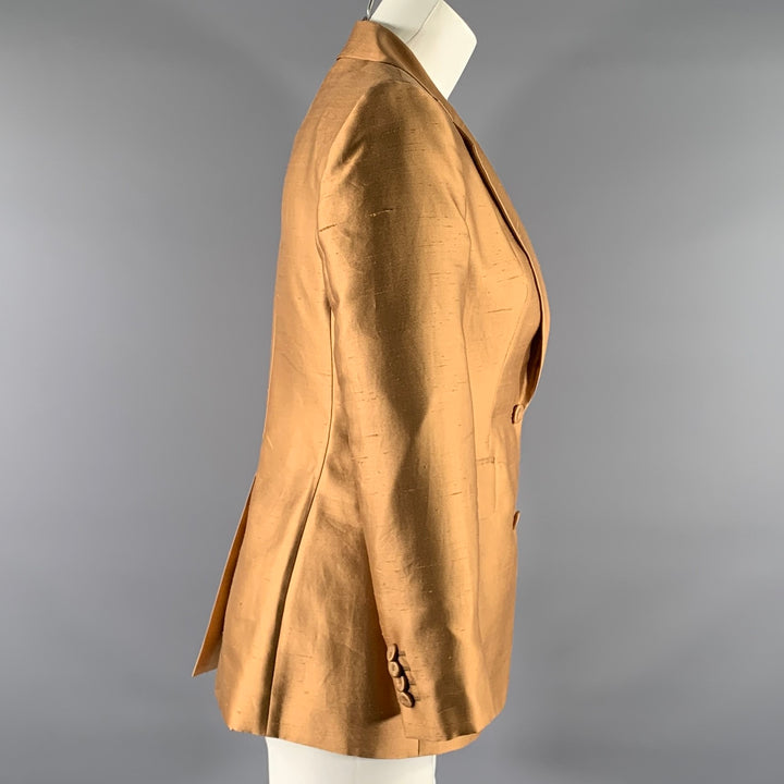 MAX MARA Size 2 Gold Silk / Cotton Jacket