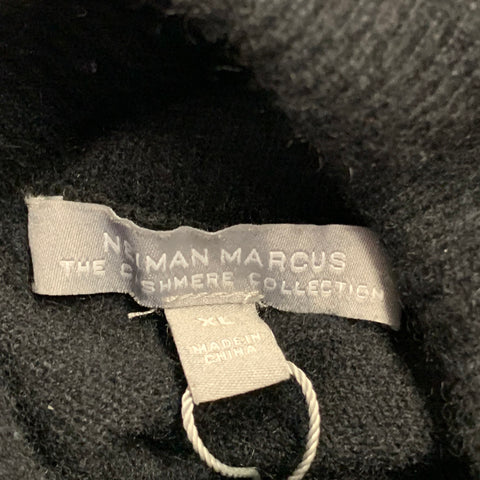 NEIMAN MARCUS Size XL Black Cashmere Knit Turtleneck Pullover