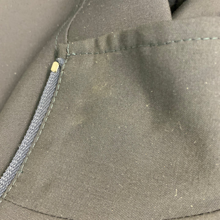 VALENTINO Size 40 Navy Grey Stripe Wool Blend Zip Up Jacket