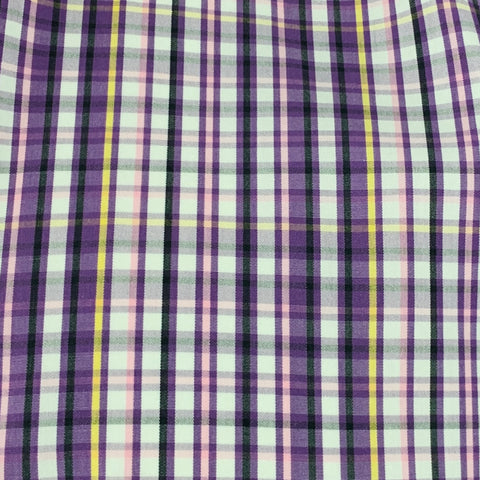ETRO Size L Purple White Plaid Cotton Button Up Long Sleeve Shirt