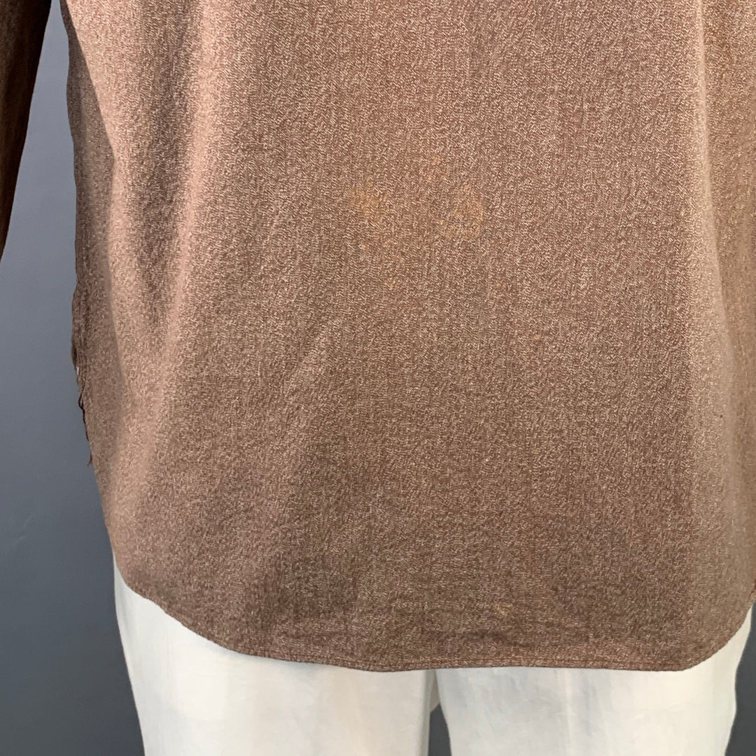 BUZZ RICKSON & CO. INC. Size L Brown Heather Cotton Long Sleeve Shirt