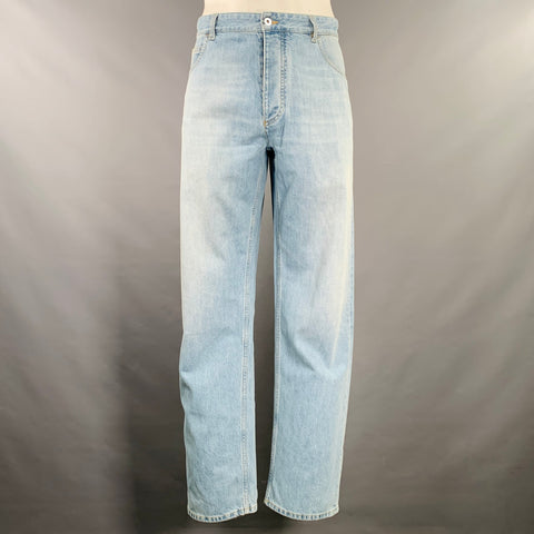 BOTTEGA VENETA Size 36 Blue Wash Denim Button Fly Jeans