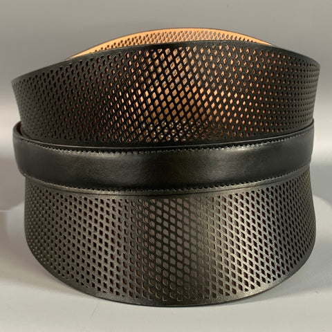 ALAIA Waist Size 25 Black Brown Diamond Leather Belt