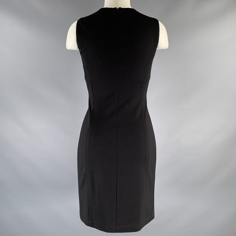MAX MARA Size 2 Black Viscose Blend Mixed Materials Faux Fur Sleeveless Dress