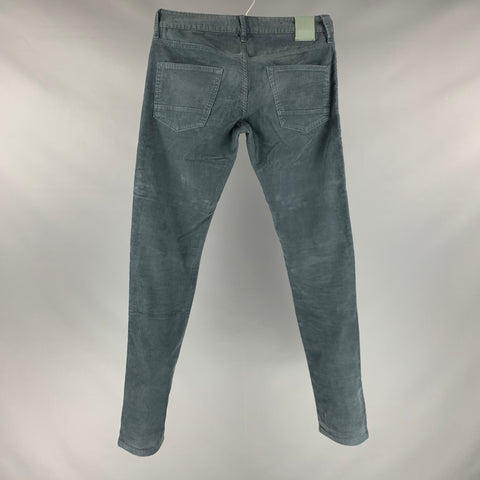 SCOTCH AND SODA Taille 30 Pantalon décontracté étroit en velours côtelé bleu élasthanne