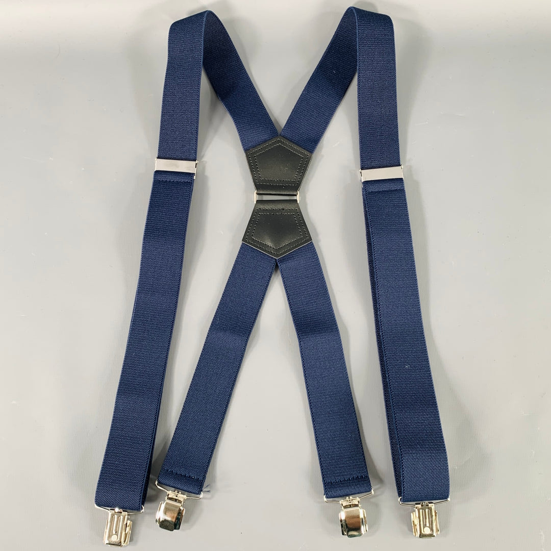 VINTAGE Navy Black Elastic Suspenders