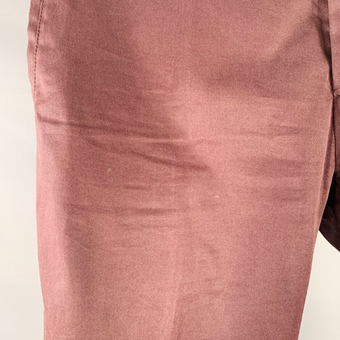 LANVIN Size 32 Burgundy Cotton Ankle Zip Flat Front Dress Pants