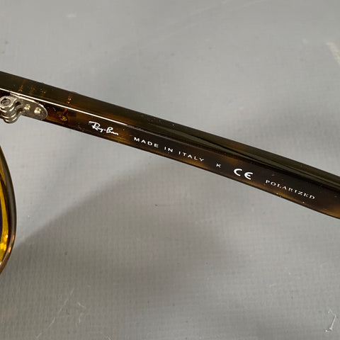 RAY-BAN Polished Light Havana Brown Beige Tortoiseshell Acetate Polarized Sunglasses