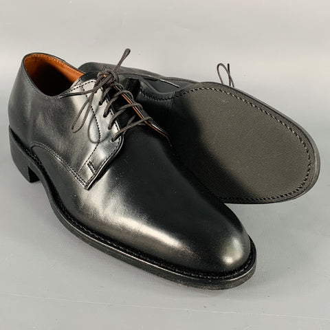 ALLEN EDMONDS Size 7 Sutter Black Leather Derby Lace-Up Shoes