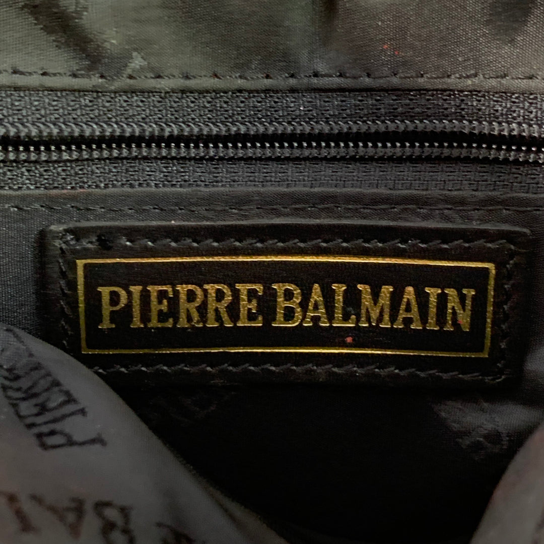 PIERRE BALMAIN Red Quilted Leather Chain Strap Shoulder Bag