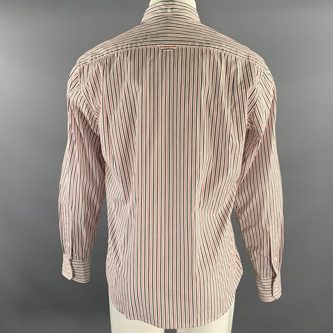 THOM BROWNE Size M White Red Navy Stripe Button Down Long Sleeve Shirt