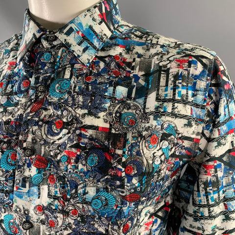 Chemise à manches longues en coton à motifs abstraits multicolores ROBERT GRAHAM taille L