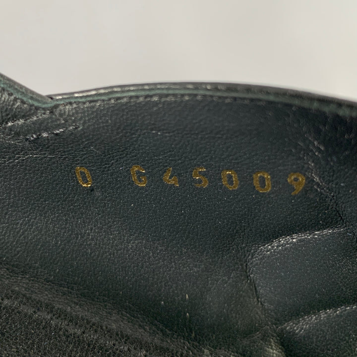 CHANEL Size 9 Black Leather Quilted Platform Sandals