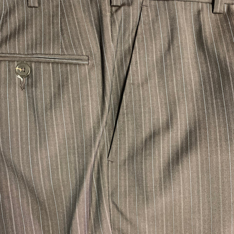 Z ZEGNA Size 38 Brown Blue Pinstripe Wool Single Breasted Notch Lapel Suit
