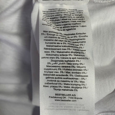 ONLY & SONS Size L White Rock Concert Cotton Crew Neck T-shirt