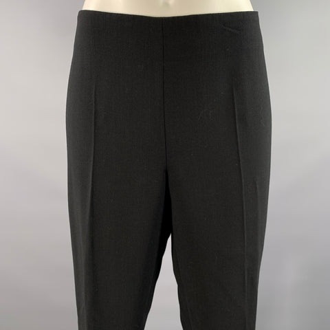 AKRIS Size 10 Black Wool Polyamide Side Zipper Slim Pants