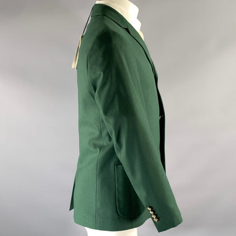 GUCCI Size 38 Green Wool Cashmere Notch Lapel Sport Coat