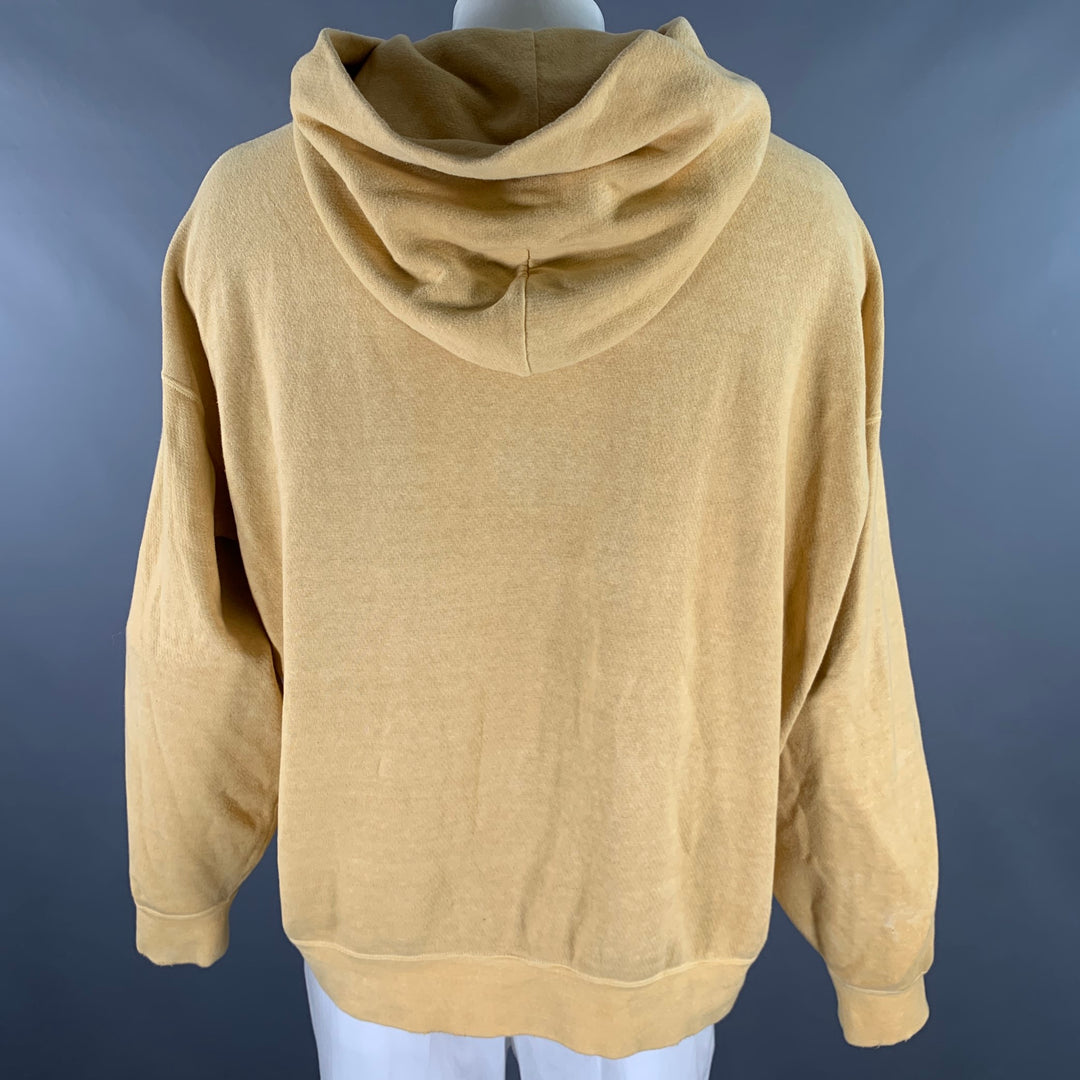 VISVIM Size L Yellow Mustard Dyed Cotton Hooded Sweatshirt