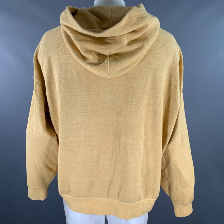 VISVIM Size L Yellow Mustard Dyed Cotton Hooded Sweatshirt