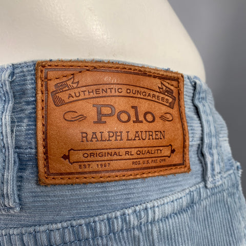 POLO by RALPH LAUREN Size 36 Powder Blue Corduroy Cotton Casual Pants