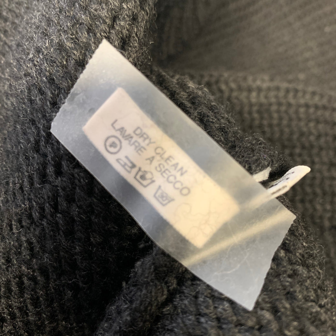 ZANONE Size M Black Knitted Wool Zip Up Cardigan