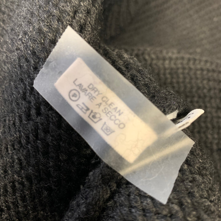 ZANONE Size M Black Knitted Wool Zip Up Cardigan