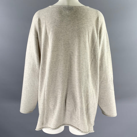 ESKANDAR Size M Light Grey Cashmere Sweater