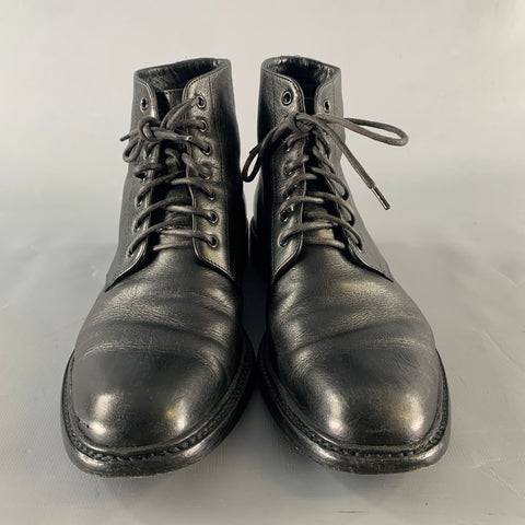 SAINT LAURENT Size 7.5 Black Leather Lace Up Boots