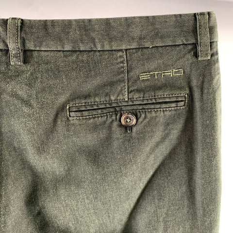 ETRO Size 36 Forest Green Cotton Blend Zip Fly Casual Pants