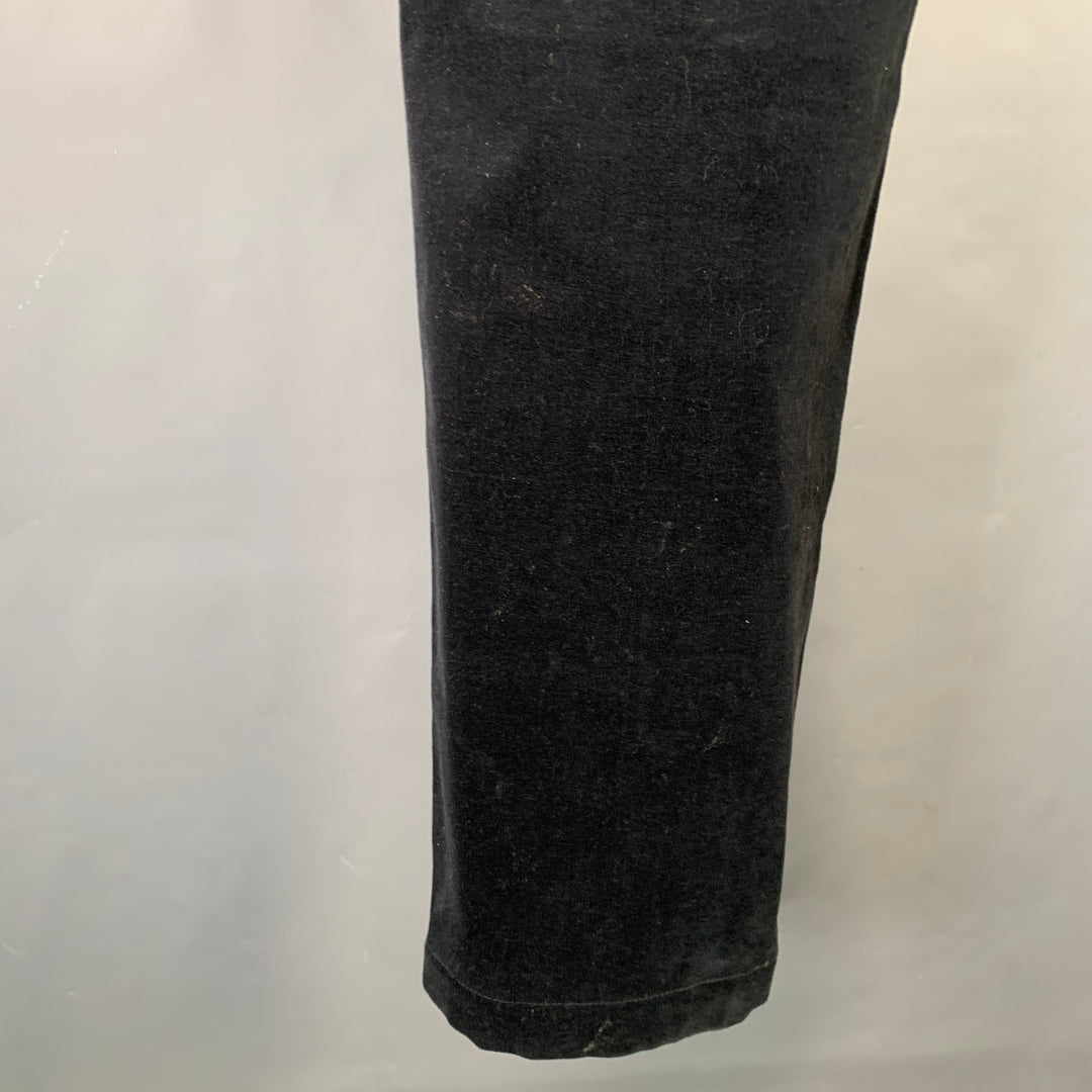 MARC JACOBS Size 32 Black Cotton Velvet Wide Leg Casual Pants