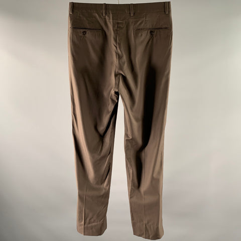 ERMENEGILDO ZEGNA Size 32 Brown Wool Silk Straight Leg Dress Pants
